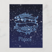 Pisces Constellation and Zodiac Sign met sterren Briefkaart (Voorkant)