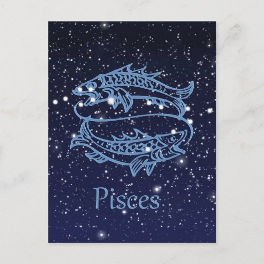 Pisces Constellation and Zodiac Sign met sterren Briefkaart (Voorkant)