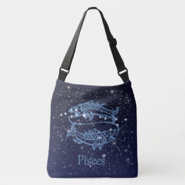 Pisces Constellation and Zodiac Sign met sterren Crossbody Tas
