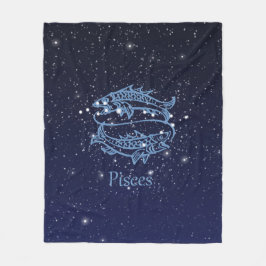 Pisces Constellation and Zodiac Sign met sterren Fleece Deken