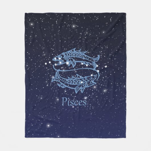 Pisces Constellation and Zodiac Sign met sterren Fleece Deken (Voorkant)