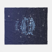 Pisces Constellation and Zodiac Sign met sterren Fleece Deken (Voorkant (Horizontaal))