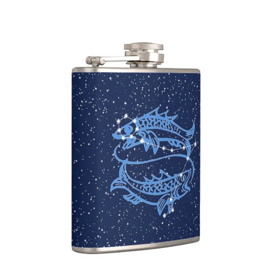 Pisces Constellation and Zodiac Sign met sterren Heupfles (Rechts)