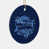 Pisces Constellation and Zodiac Sign met sterren Keramisch Ornament (Rechts)