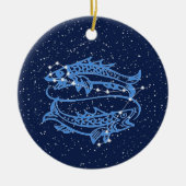 Pisces Constellation and Zodiac Sign met sterren Keramisch Ornament (Voorkant)