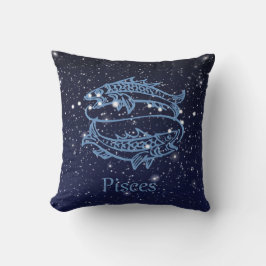 Pisces Constellation and Zodiac Sign met sterren Kussen
