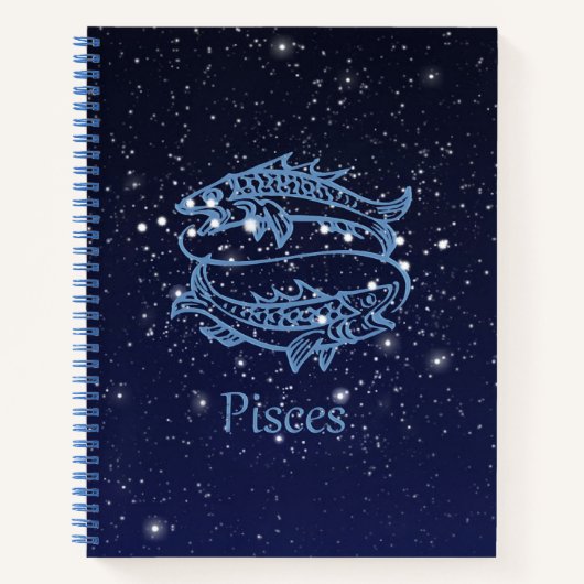 Pisces Constellation and Zodiac Sign met sterren Notitieboek (Voorkant)