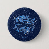 Pisces Constellation and Zodiac Sign met sterren Ronde Button 5,7 Cm (Voorkant)