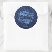 Pisces Constellation and Zodiac Sign met sterren Ronde Sticker (Tas)