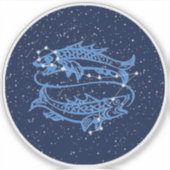 Pisces Constellation and Zodiac Sign met sterren Sticker (Voorkant)