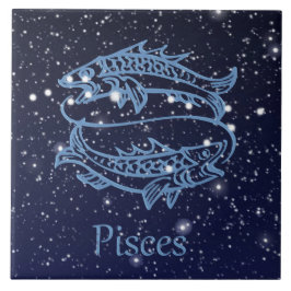 Pisces Constellation and Zodiac Sign met sterren Tegeltje