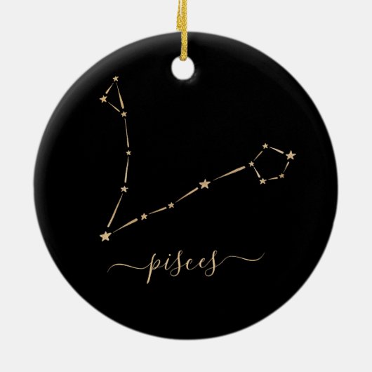 Pisces Constellation Ceramic Ornament (Achterkant)