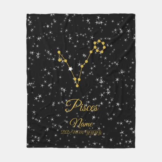 Pisces Constellation Fleece Deken (Voorkant)