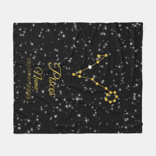 Pisces Constellation Fleece Deken (Voorkant (Horizontaal))