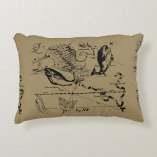 Pisces Constellation Hevelius 1690 Decor Accent Kussen