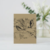 Pisces Constellation Hevelius 1690 Decor Briefkaart (Staand voorkant)