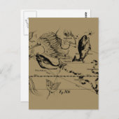 Pisces Constellation Hevelius 1690 Decor Briefkaart (Voorkant / Achterkant)