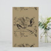 Pisces Constellation Hevelius 1690 Decor Briefpapier (Staand voorkant)