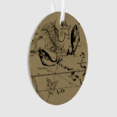 Pisces Constellation Hevelius 1690 Engraving Ornament (voorkant)
