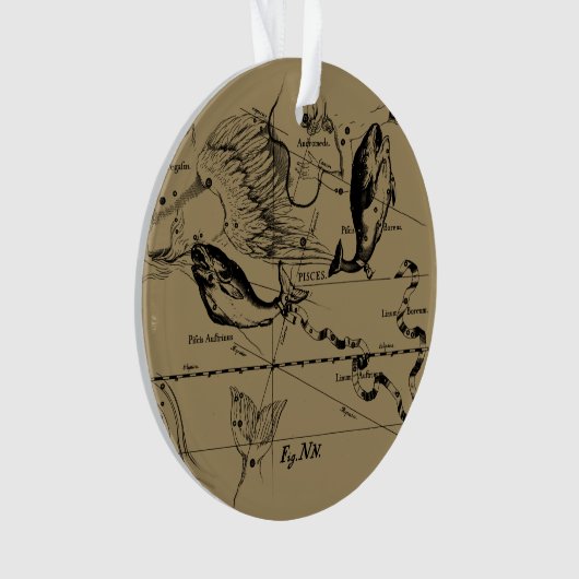 Pisces Constellation Hevelius 1690 Engraving Ornament (voorkant)