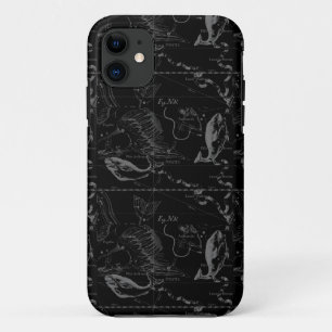 Pisces Constellation Hevelius 1690 Map Engraving iPhone 11 Hoesje