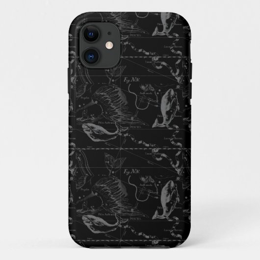Pisces Constellation Hevelius 1690 Map Engraving Case-Mate iPhone Case (Achterkant)