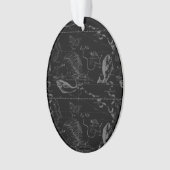 Pisces Constellation Hevelius 1690 Map Engraving Ornament (voorkant)