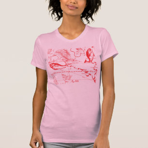 Pisces Constellation Hevelius 1690 Map Engraving T-shirt