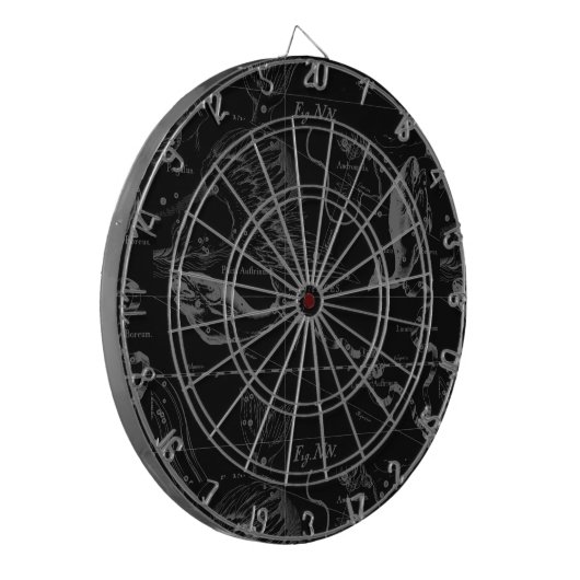 Pisces Constellation Hevelius 1690 on Black Dartbord (Voorkant Links)