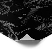 Pisces Constellation Hevelius 1690 on Black Poster (Hoek)