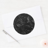 Pisces Constellation Hevelius 1690 on Black Ronde Sticker (Envelop)