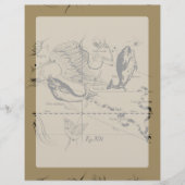 Pisces Constellation Hevelius 1690 op Taupe (Voorkant)