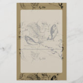 Pisces Constellation Hevelius 1690 op Taupe Briefpapier (Voorkant)