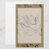Pisces Constellation Hevelius 1690 op Taupe Briefpapier (Voorkant / Achterkant)