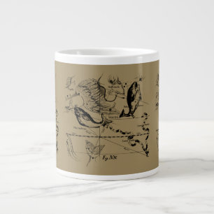 Pisces Constellation Hevelius 1690 op Taupe Grote Koffiekop