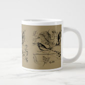 Pisces Constellation Hevelius 1690 op Taupe Grote Koffiekop (Rechts)