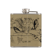 Pisces Constellation Hevelius circa 1690 Heupfles (Achterkant)