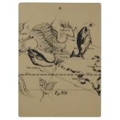 Pisces Constellation Hevelius circa 1690 Klembord (Achterkant)