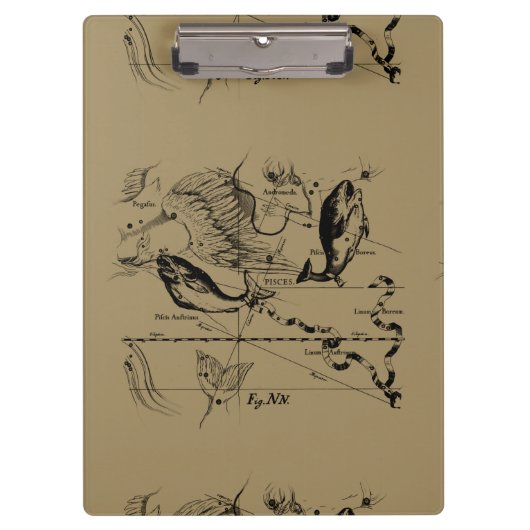 Pisces Constellation Hevelius circa 1690 Klembord (Voorkant)