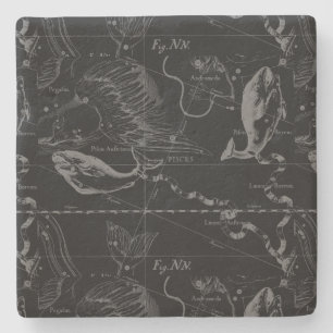 Pisces Constellation Map door Hevelius 1690 Stenen Onderzetter