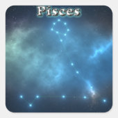 Pisces constellation vierkante sticker (Voorkant)