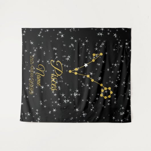 Pisces Constellation Wandkleed (Voorkant (horizontaal))
