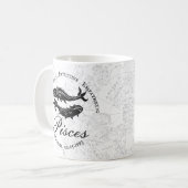 Pisces Custom Zodiac Traits  Black White Koffiemok (Voorkant links)