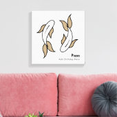Pisces de tweelingvis gepersonaliseerd zodiaal canvas afdruk (Insitu (Woonkamer))