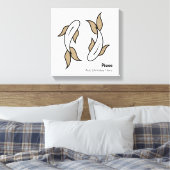 Pisces de tweelingvis gepersonaliseerd zodiaal canvas afdruk (Insitu (Slaapkamer))