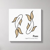 Pisces de tweelingvis gepersonaliseerd zodiaal canvas afdruk (Voorkant)
