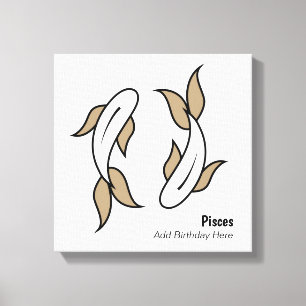 Pisces de tweelingvis gepersonaliseerd zodiaal canvas afdruk