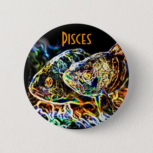 Pisces - De tweelingvis van Zodiac door Manda Ronde Button 5,7 Cm (Voorkant)