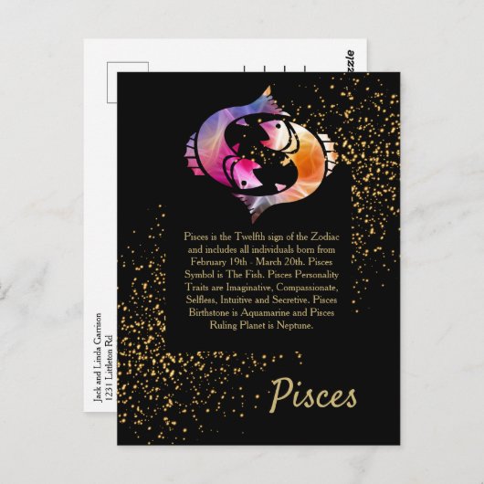 Pisces de vis briefkaart (Voorkant / Achterkant)
