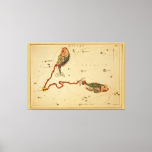 Pisces de vis -  teken van het Afbeelding van de d Canvas Afdruk